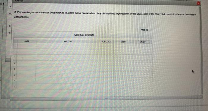 2. Calculate the fotal cost of Job K456 3. Prepare the Dec.