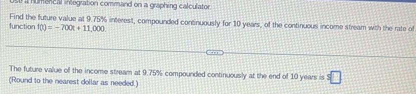 at 9 75 interest compounded continuously for 10 years of the continuous