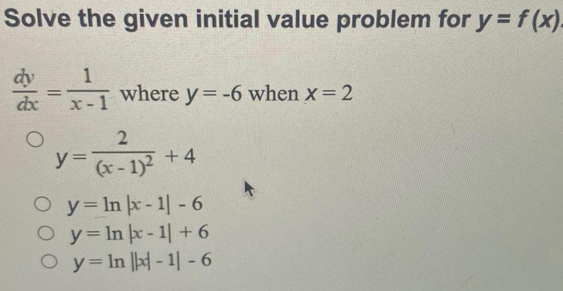1 y where y 6 when x 2 2 x 1 4