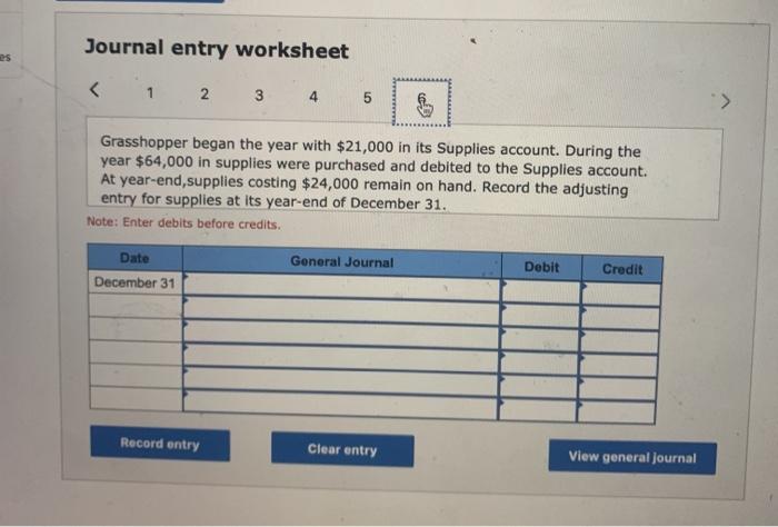 Record entry Clear entry View general journal rences Journal entry worksheet >