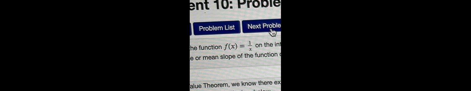 e or mean slope of the function on the int alue Theorem