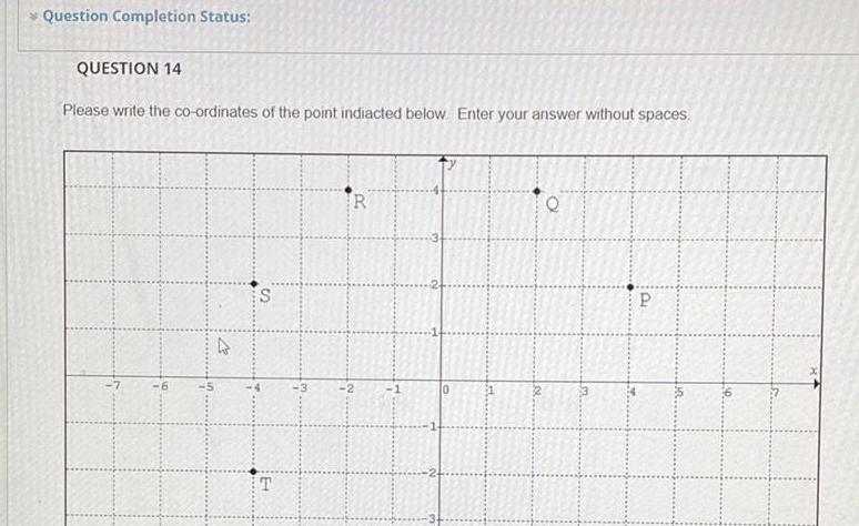 the point indiacted below Enter your answer without spaces 27 S T