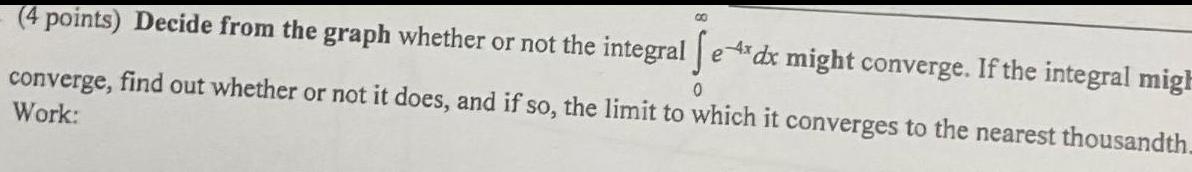 4 points Decide from the graph whether or not the integral