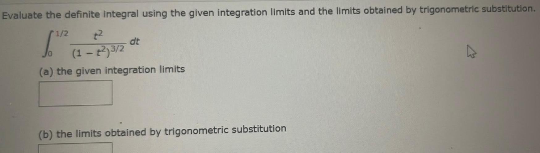 limits obtained by trigonometric substitution 1 2 1 2 3 2 a