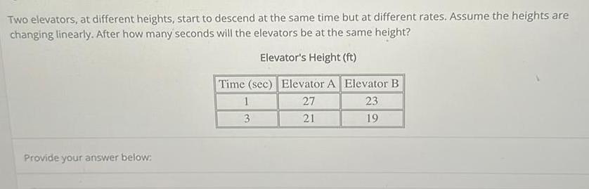 time but at different rates Assume the heights are changing linearly After