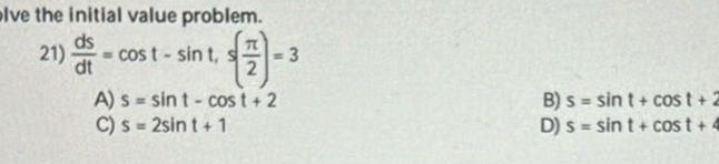 2 C s 2sint 1 21 cost sin t s 3 B