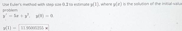 y 1 where y a is the solution of the initial value