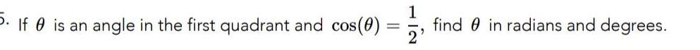 = find O in radians and degrees. 2'