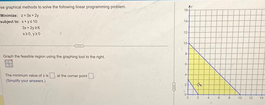  se graphical methods to solve the following linear programming problem Minimize