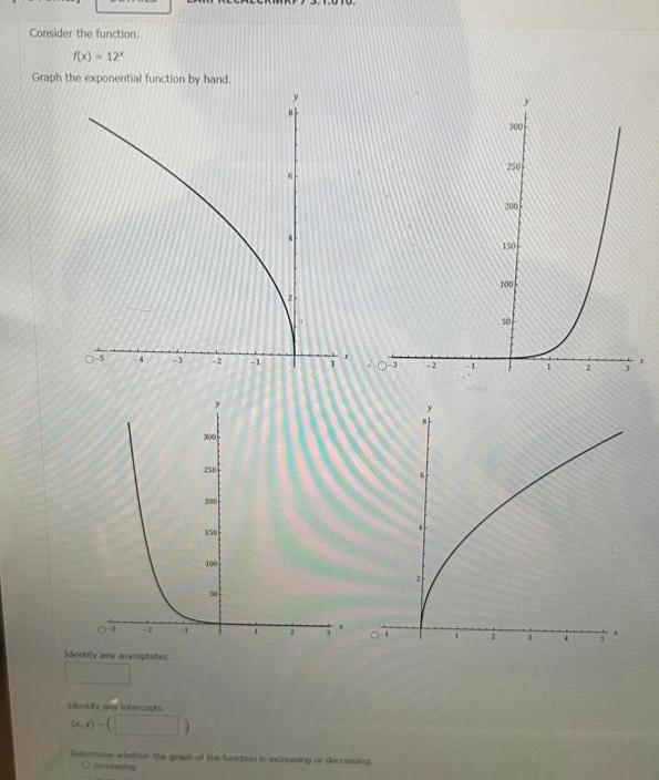  Consider the function f x 12 Graph the exponential function by