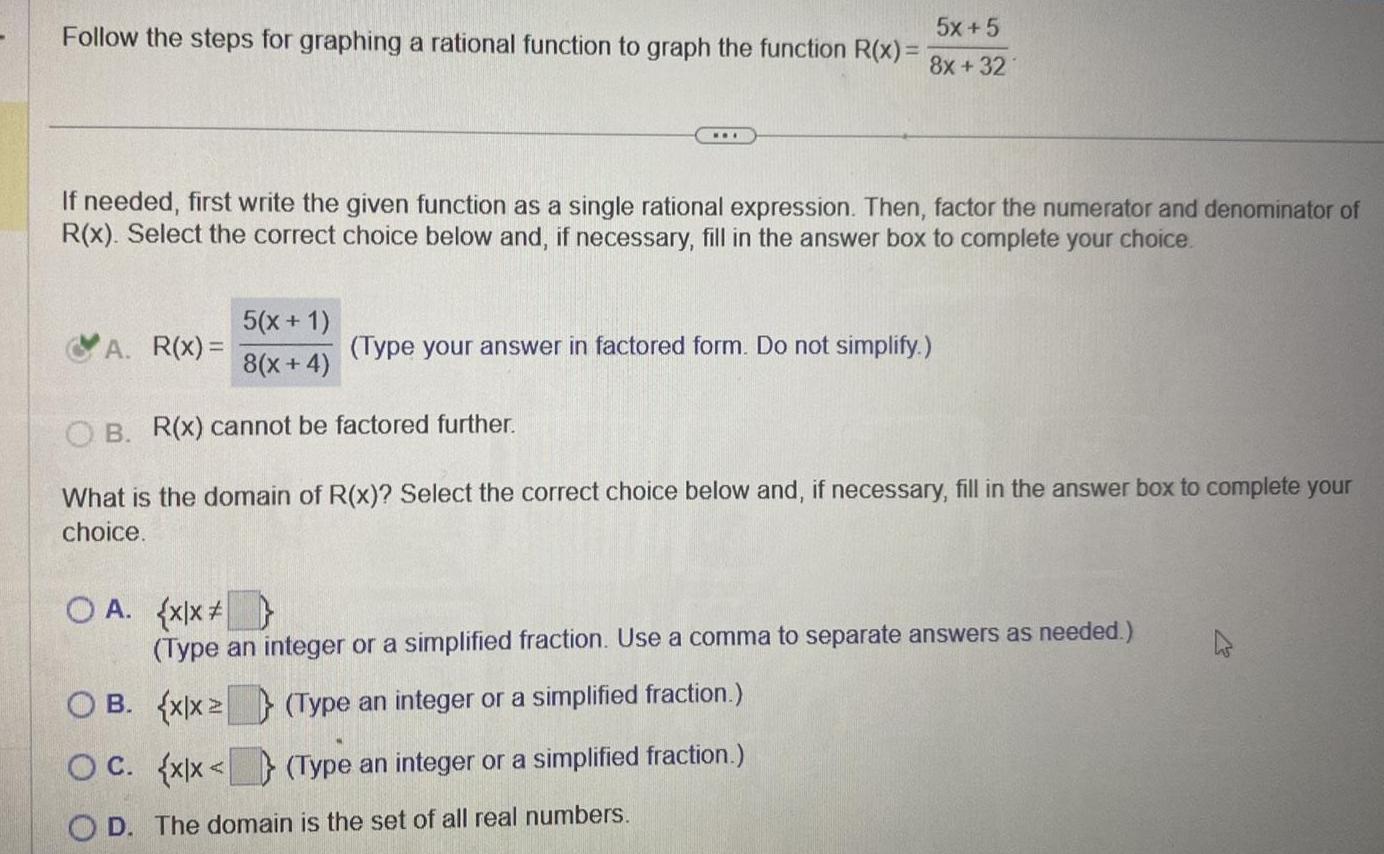  Follow the steps for graphing a rational function to graph the