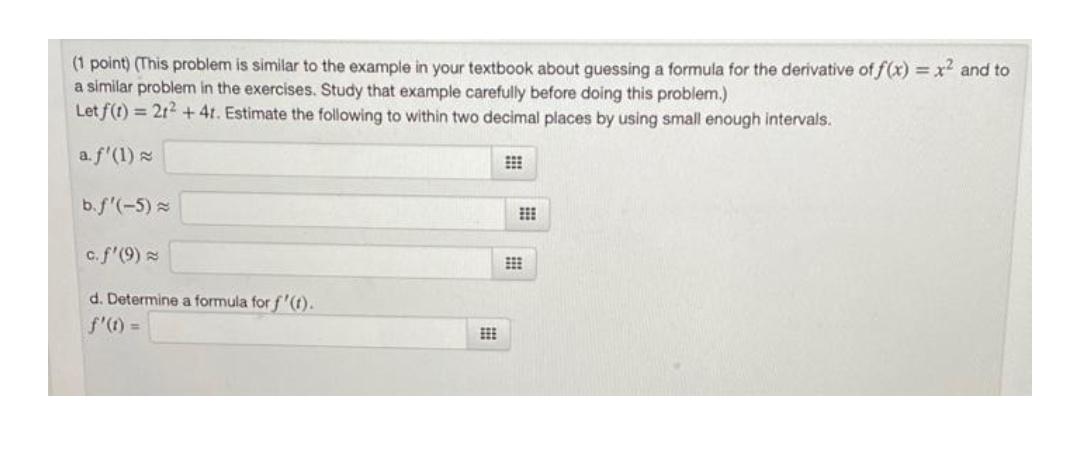 (This problem is similar to the example in your textbook about