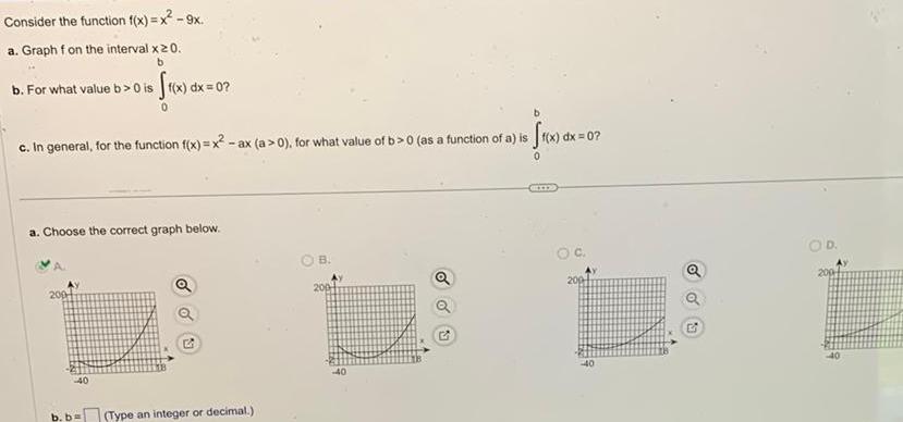 Consider the function f x x 9x a Graph f on