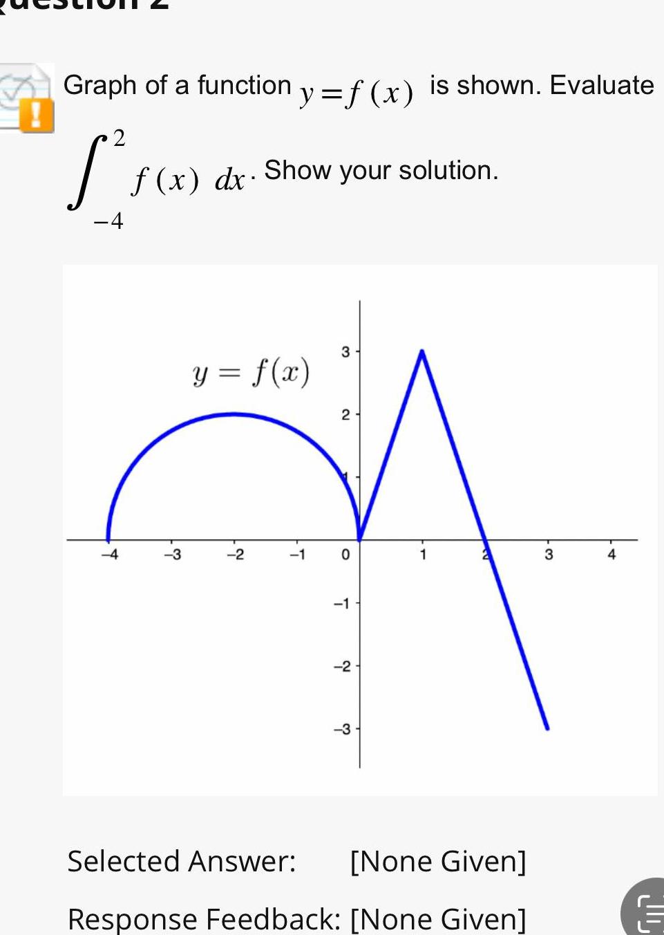 Graph of a function y f x is shown Evaluate 2