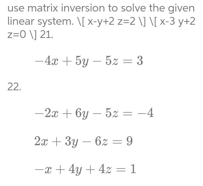 2 z 2 x 3 y 2 z 0 21 4x 5y