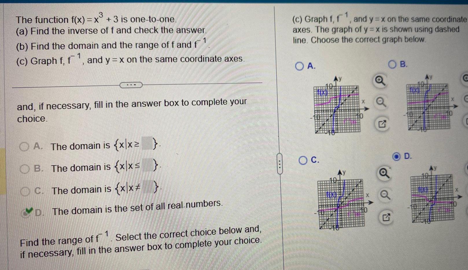  3 The function f x x 3 is one to one