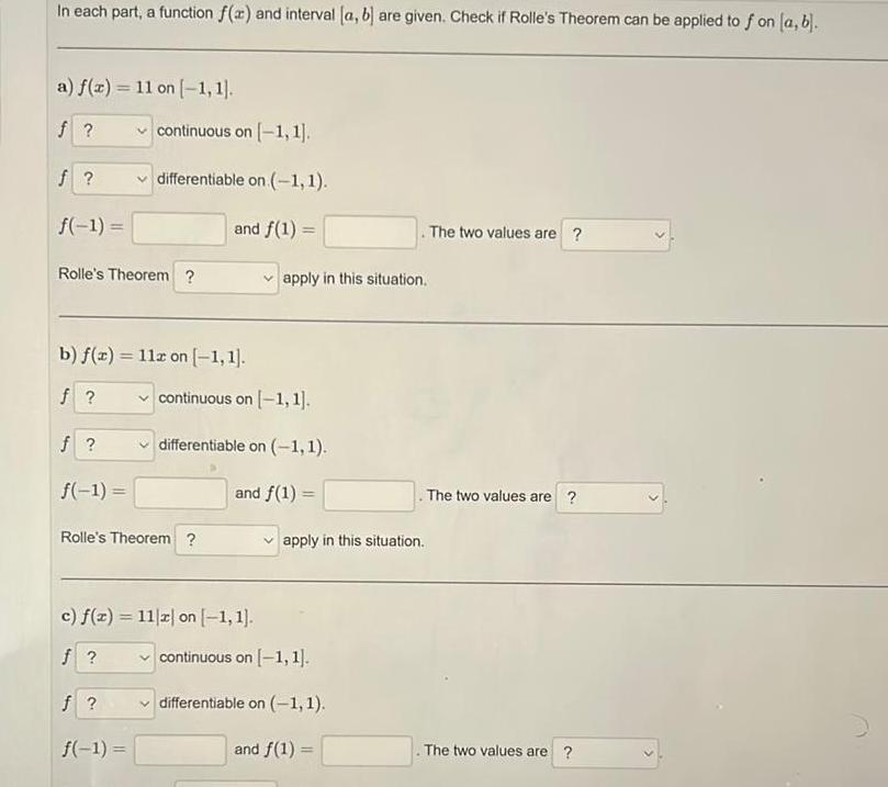are given Check if Rolle s Theorem can be applied to f