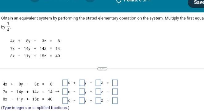  Obtain an equivalent system by performing the stated elementary operation on