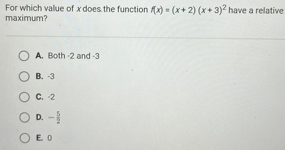  For which value of x does the function f x x