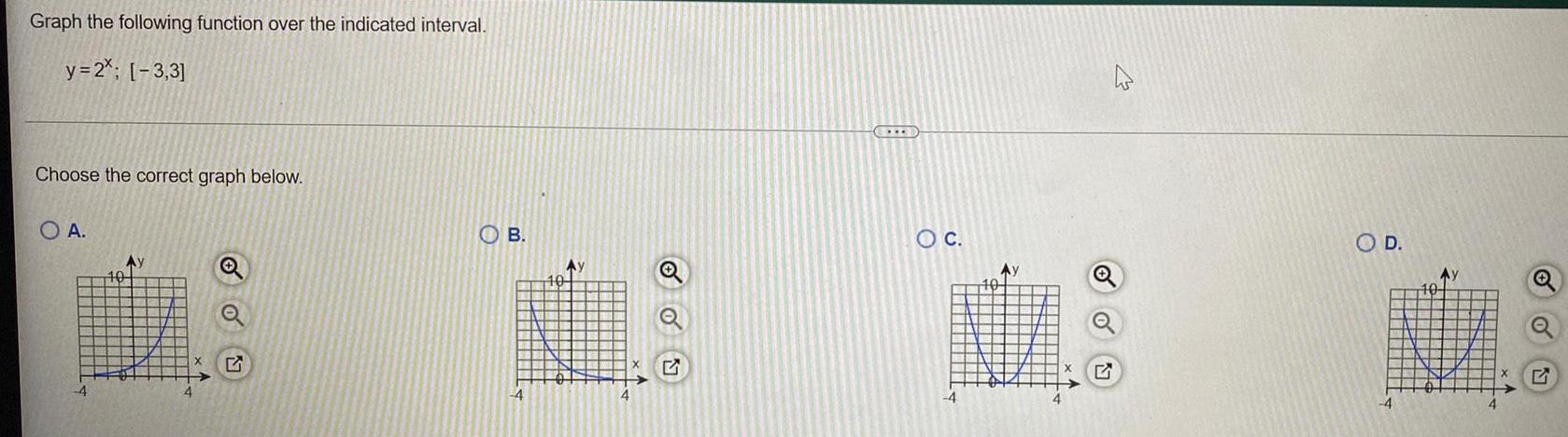  Graph the following function over the indicated interval y 2 3