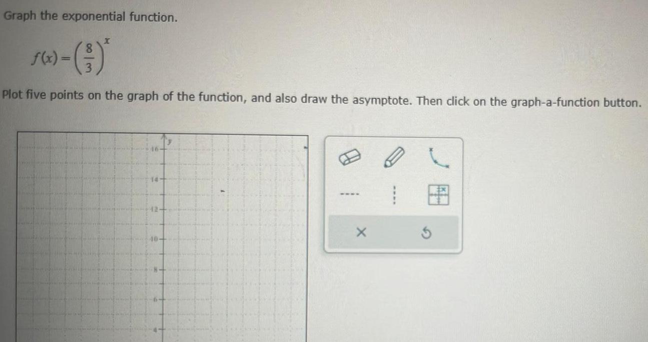 of the function and also draw the asymptote Then click on the