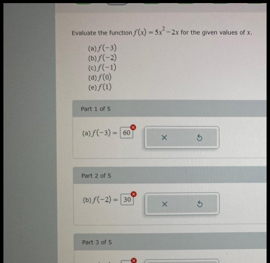 of x a 3 b 2 c 1 d 0 e 1