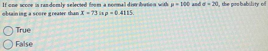 = 100 and d = 20, the probability ofobtaining a score greater