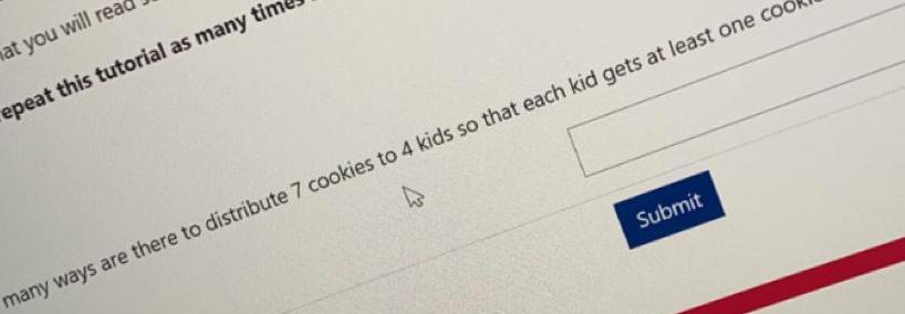 many ways are there to distribute 7 cookies to 4 kids so