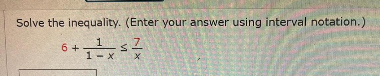 Solve the inequality. (Enter your answer using interval notation.) Ixx