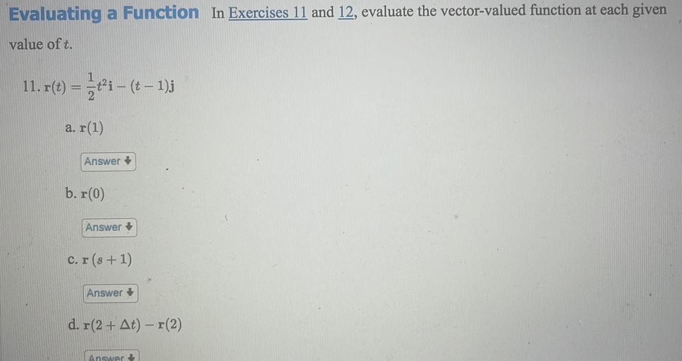 valued function at each given value of t 11 r t i