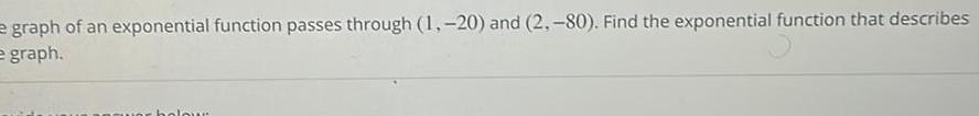  graph of an exponential function passes through 1 20 and 2