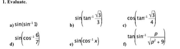 tan 2 3 e sin cos x c f cos tan tan