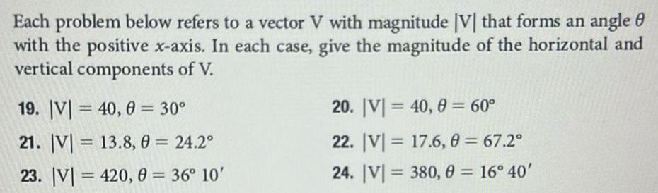 that forms an angle with the positive x axis In each case