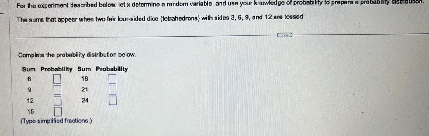 and use your knowledge of probability to prepare a probability distribution The