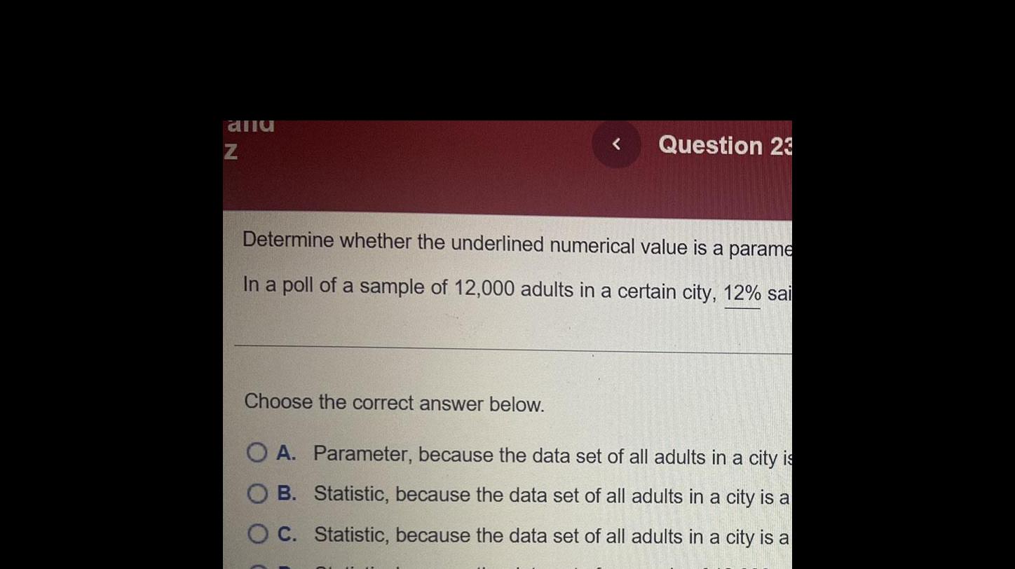and N Choose the correct answer below Question 23 Determine whether