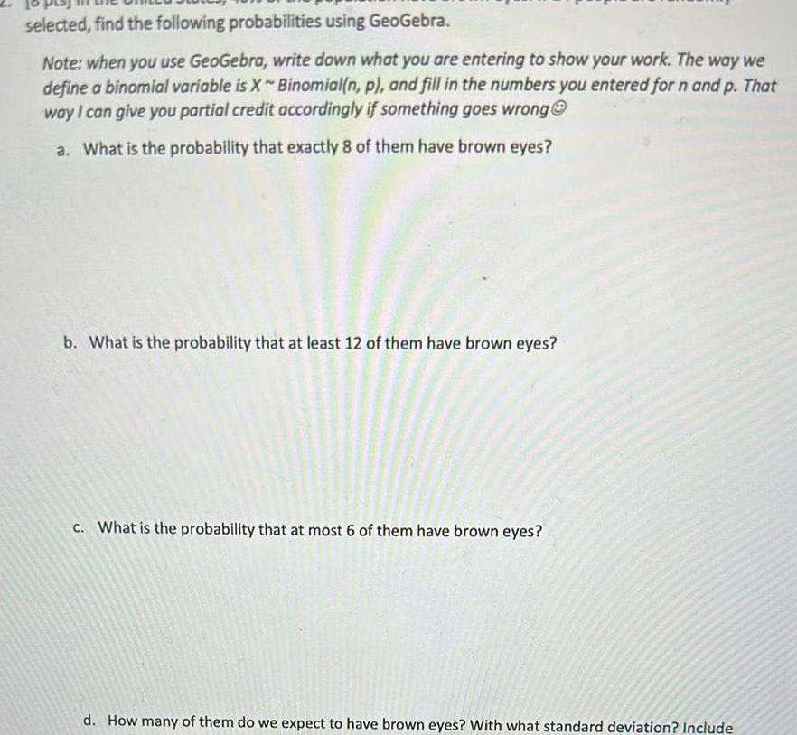 GeoGebra write down what you are entering to show your work The