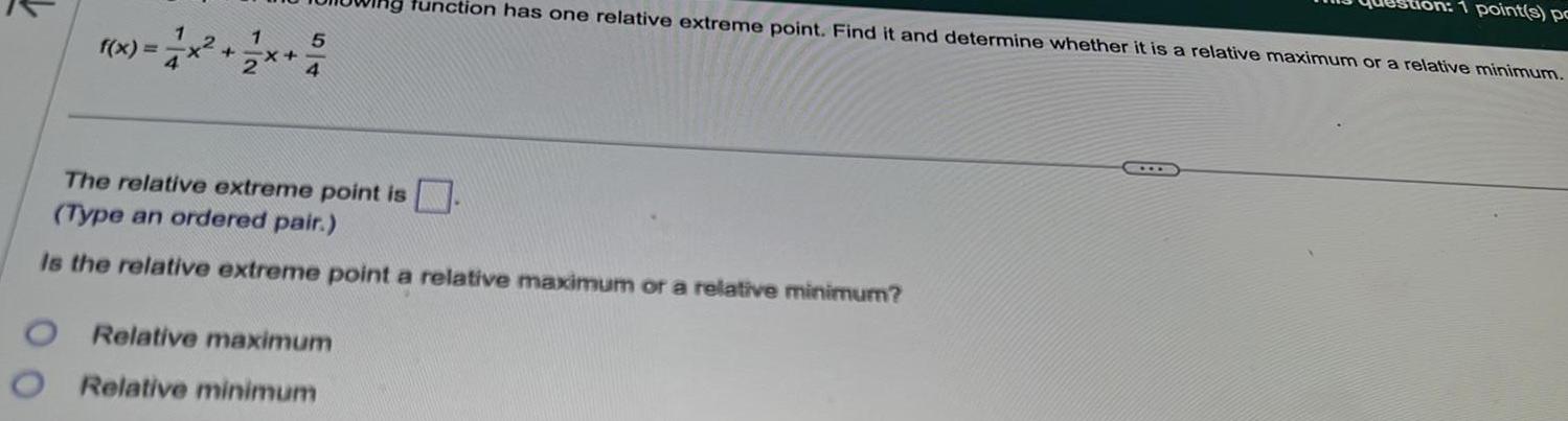 extreme point Find it and determine whether it is a relative maximum