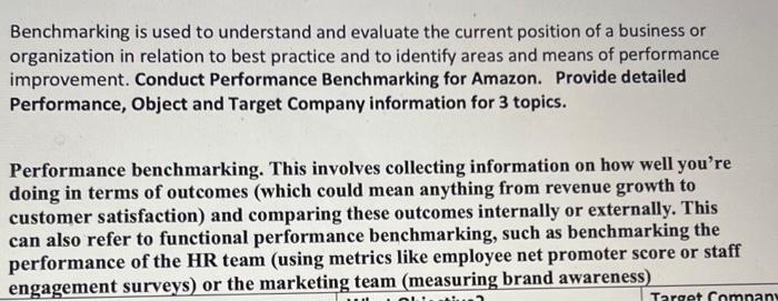 areas and means of performance improvement. Conduct Perf 