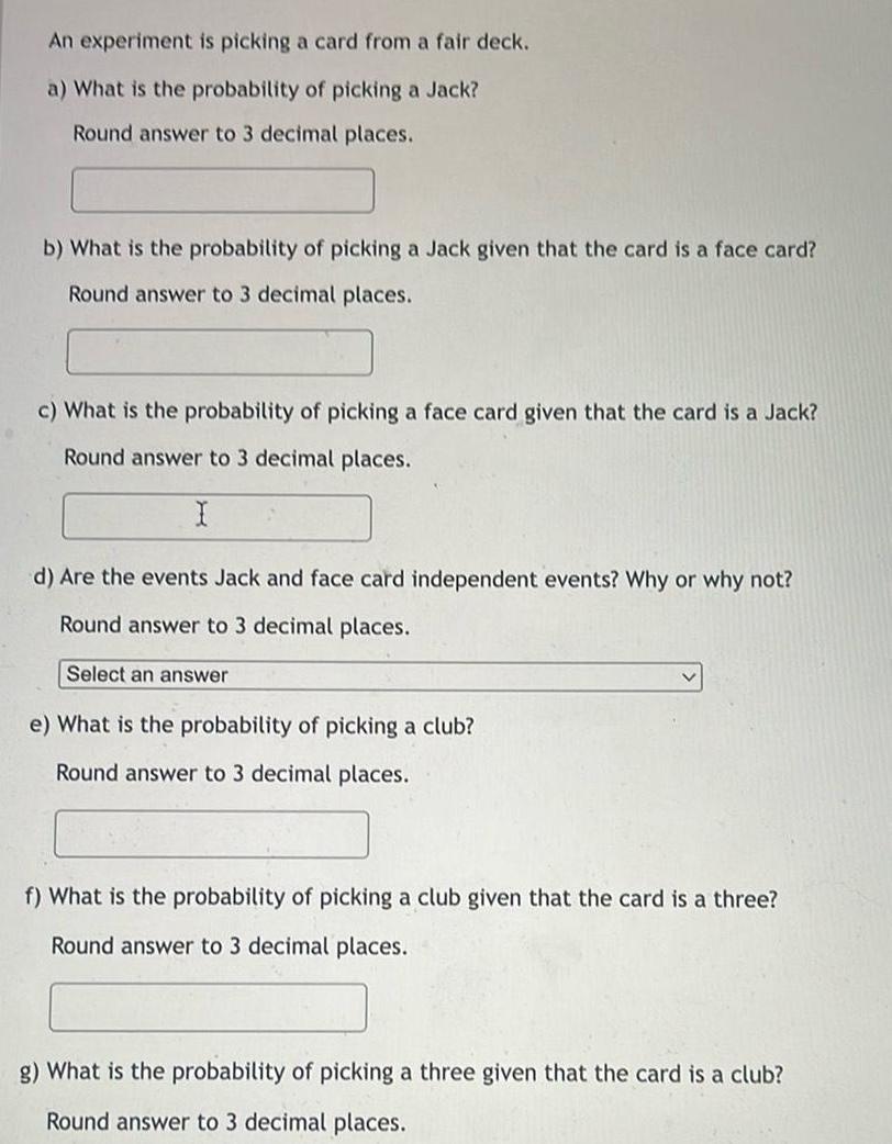 What is the probability of picking a Jack Round answer to 3