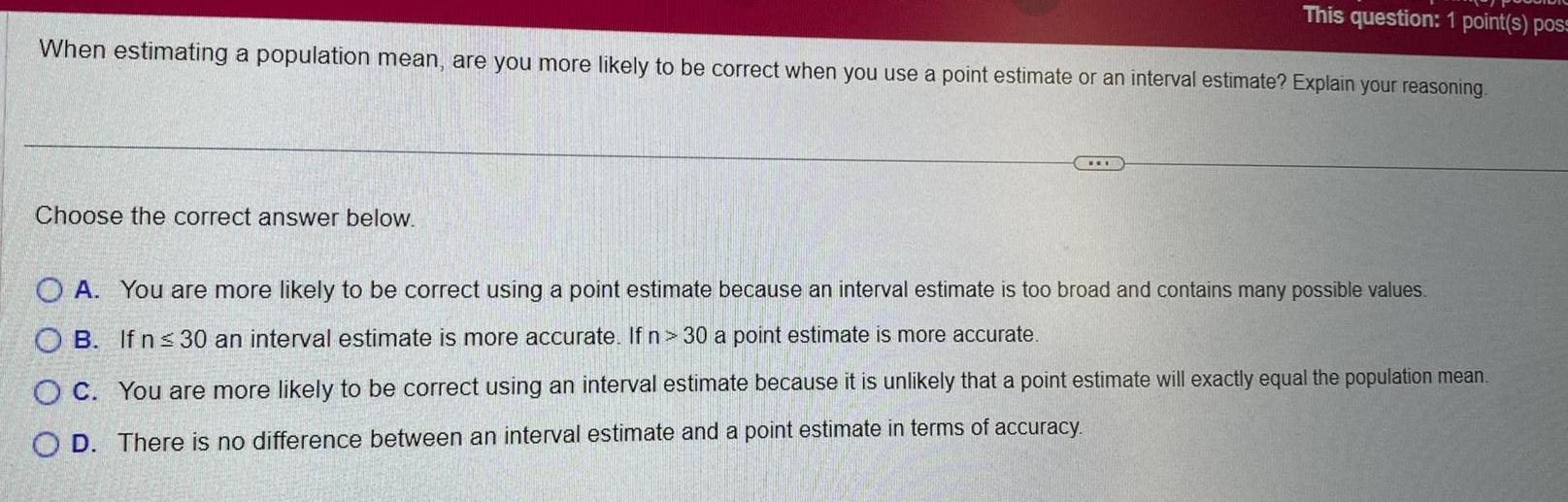 are you more likely to be correct when you use a point