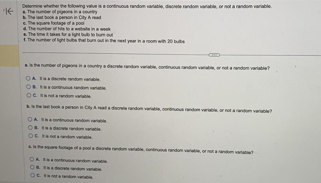 discrete random variable or not a random variable a The number of