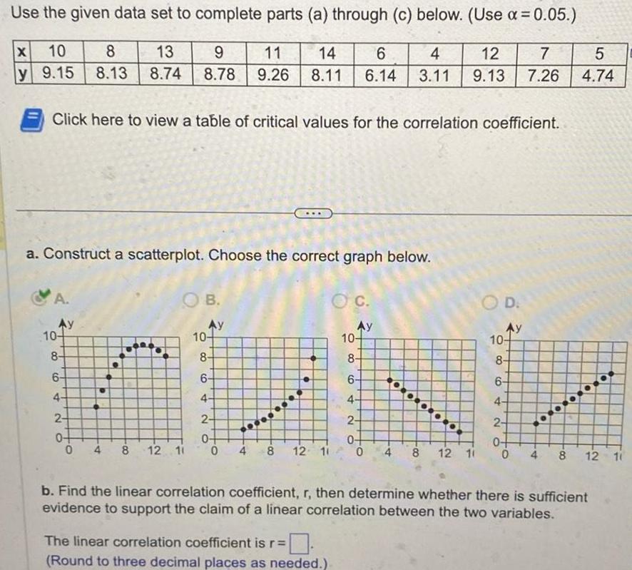  Use the given data set to complete parts a through c