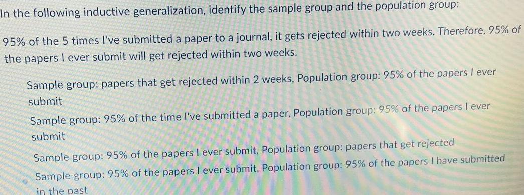 population group 95 of the 5 times I ve submitted a paper