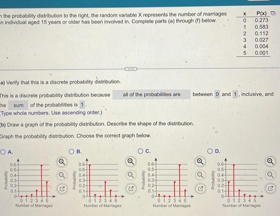 n the probability distribution to the right the random variable X