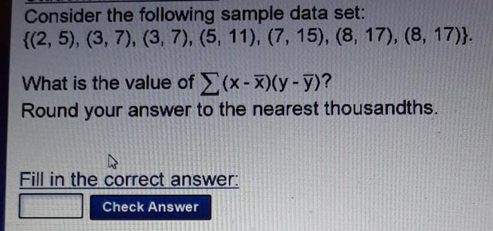 Consider the following sample data set 2 5 3 7 3