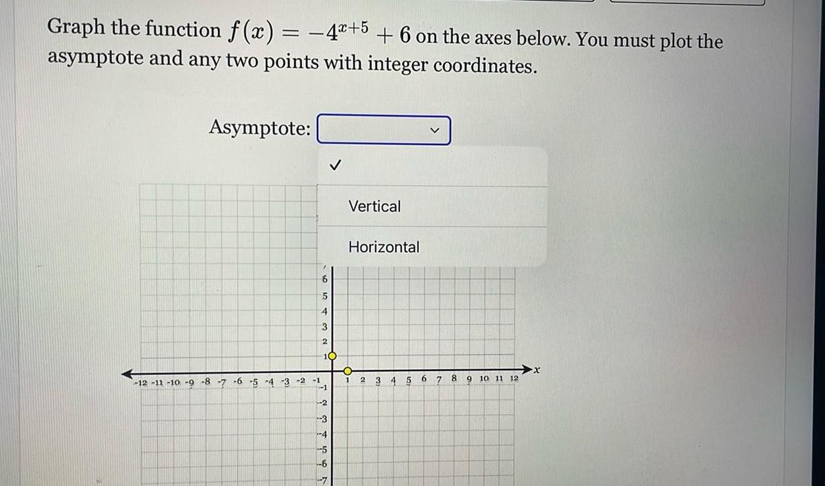 below You must plot the asymptote and any two points with integer
