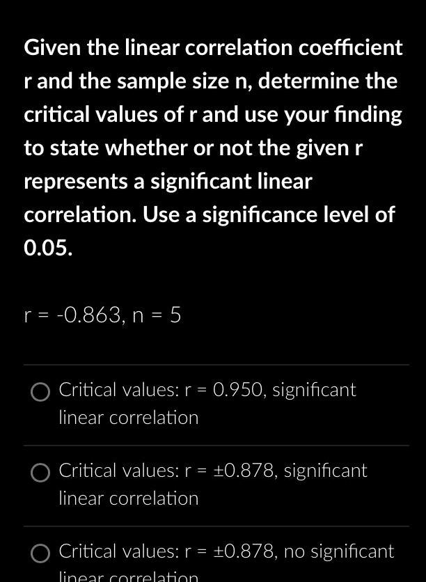 determine the critical values of r and use your finding to state