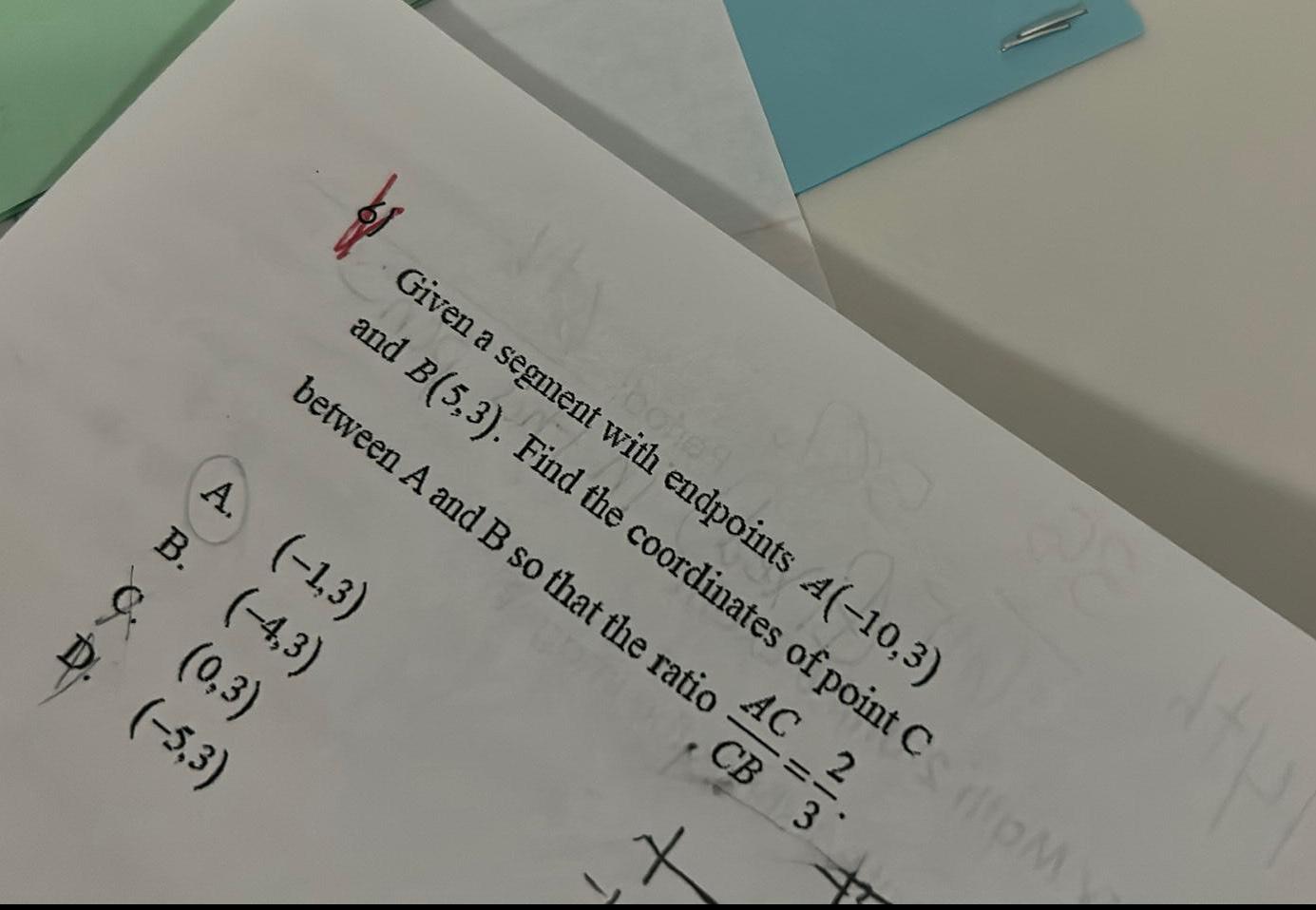 Find the coordinates of point CpM AC 2 between A and B