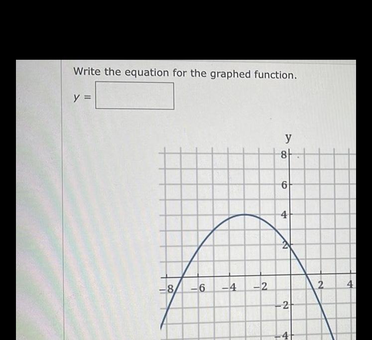  Write the equation for the graphed function y 8 6 4