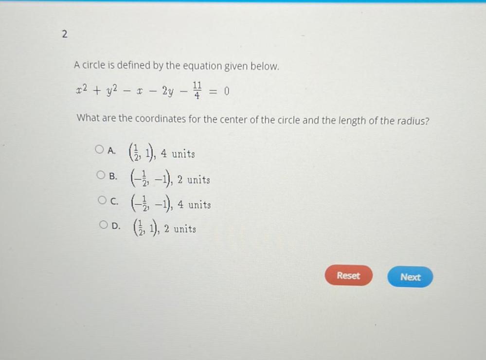 A circle is defined by the equation given below.x² + y²